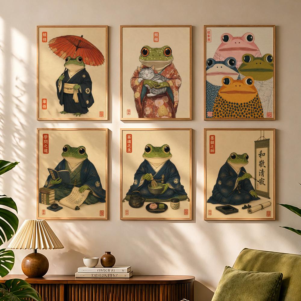 Japanese Lifestyle Culture - Cultural Japanese Frog Lifestyle Painting Calligraphy